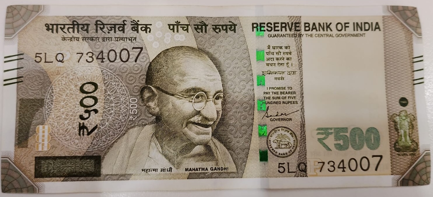 ₹500 Mahatma Gandhi New Series · 5LQ 734007