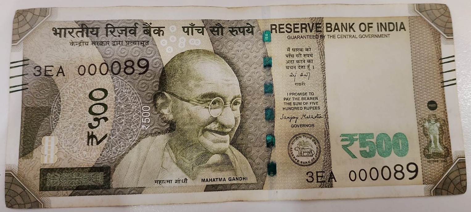 ₹500 Mahatma Gandhi New Series · 3EA 000089