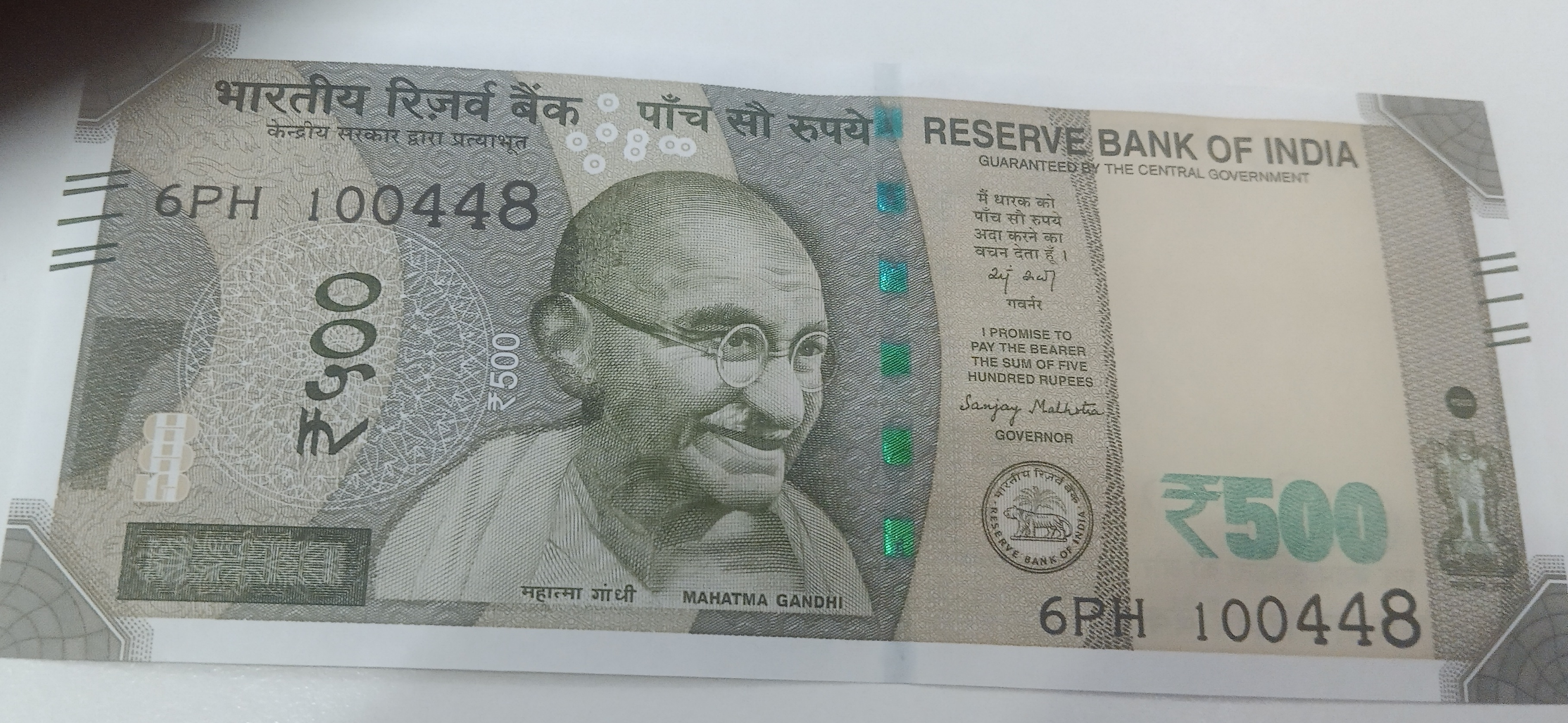 ₹500 Mahatma Gandhi New Series · 6PH 100448