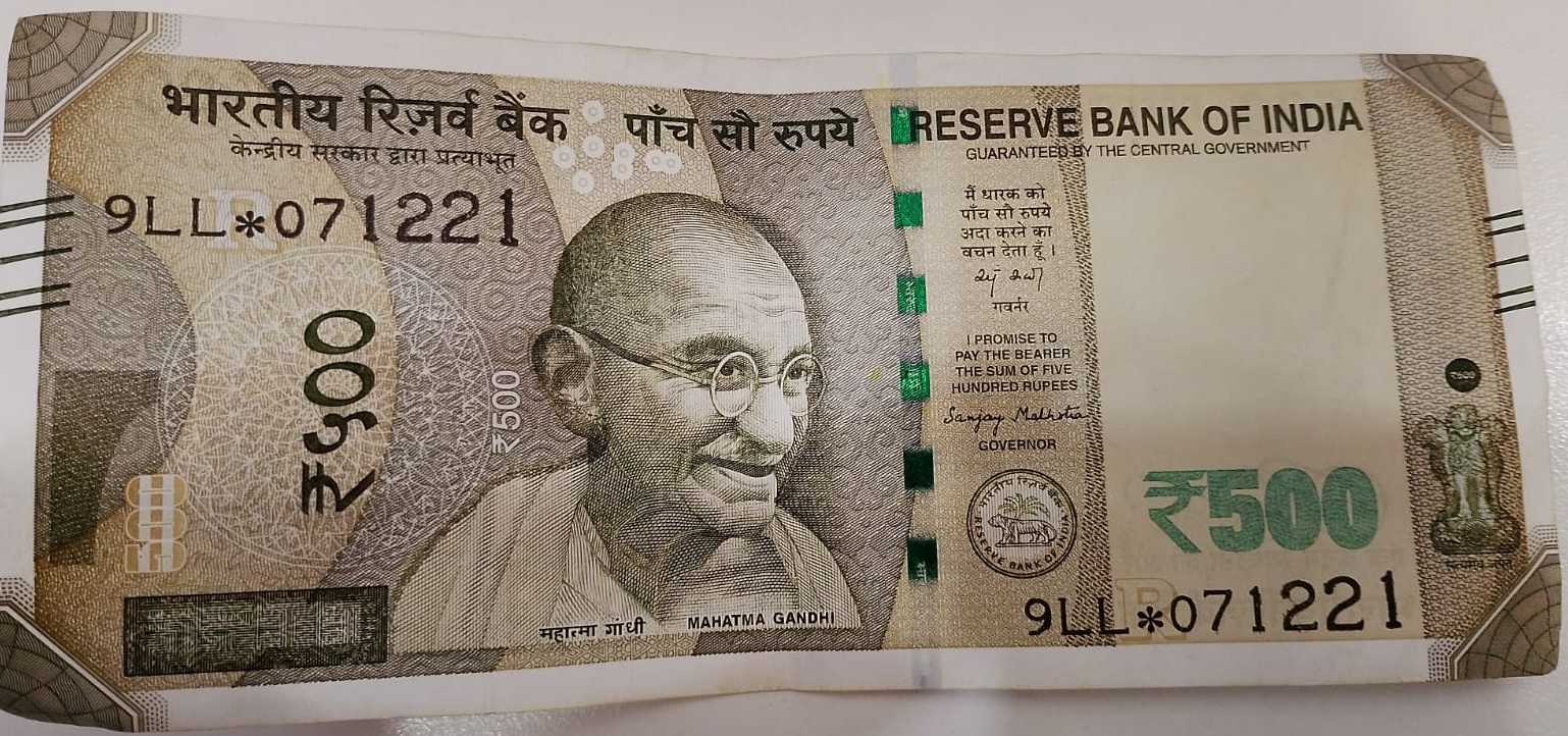 ₹500 Mahatma Gandhi New Series · 9LL*071221