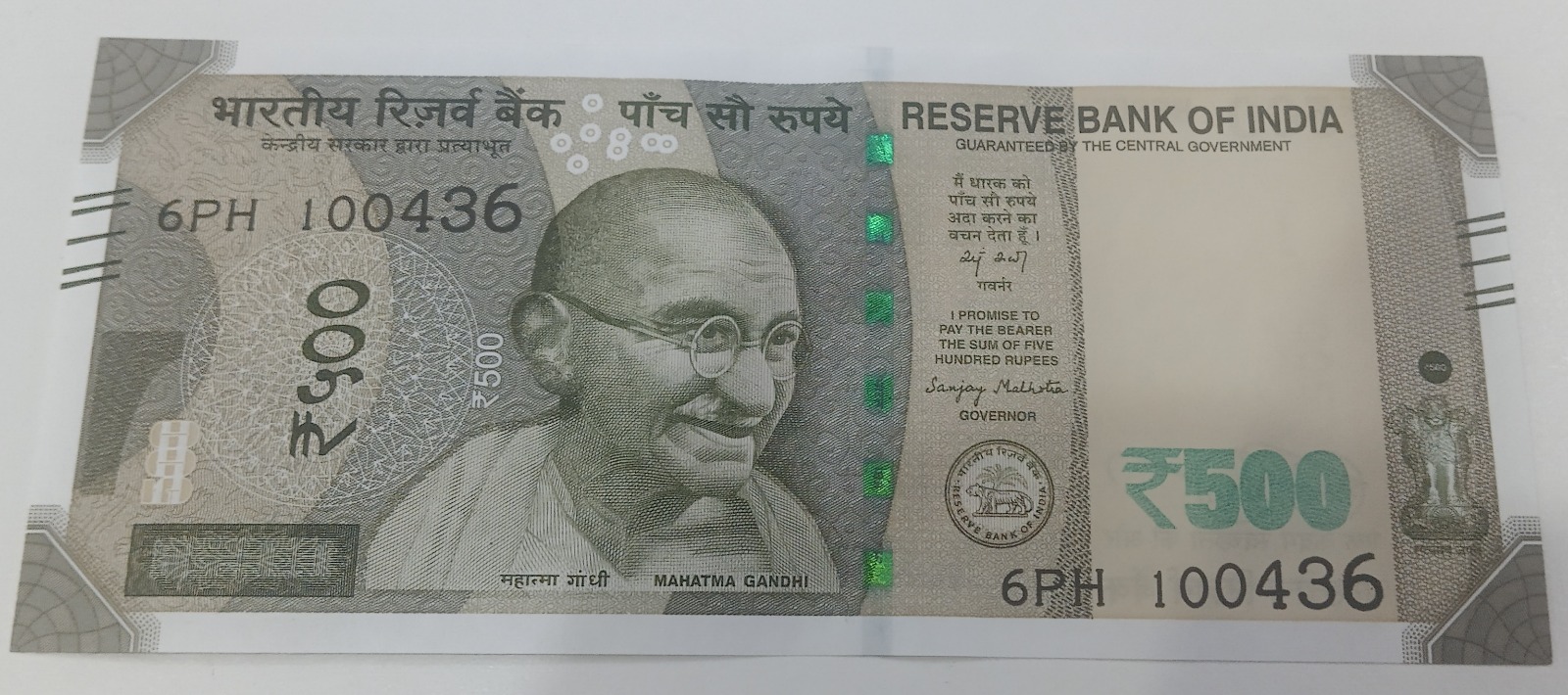 ₹500 Mahatma Gandhi New Series · 6PH 100436