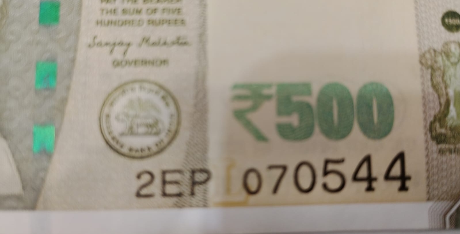 ₹500 Mahatma Gandhi New Series · 2EP 070544 — Detail