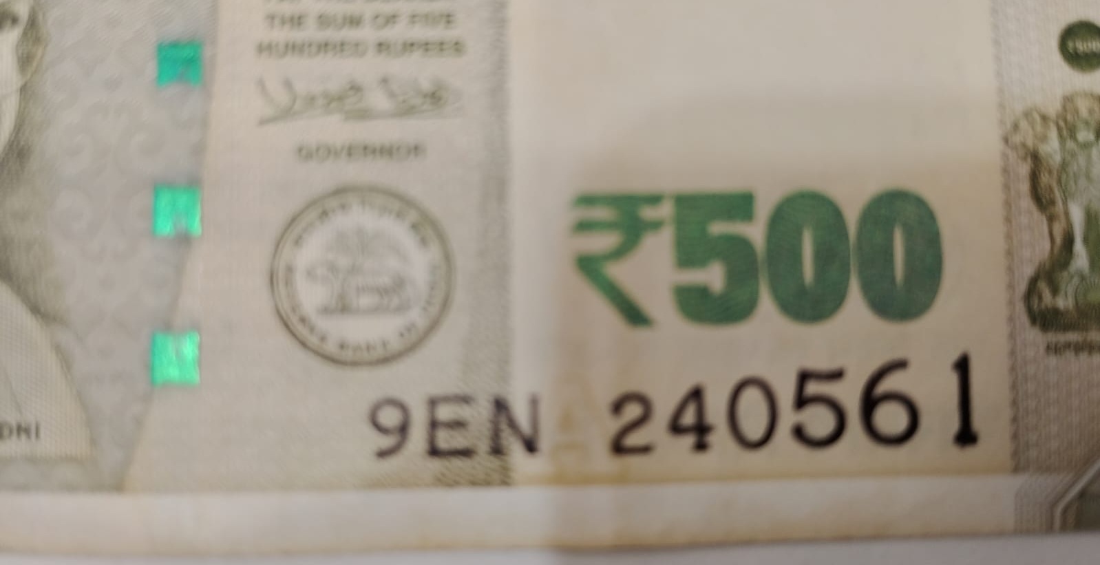₹500 Mahatma Gandhi New Series · 9EN 240561 — Detail