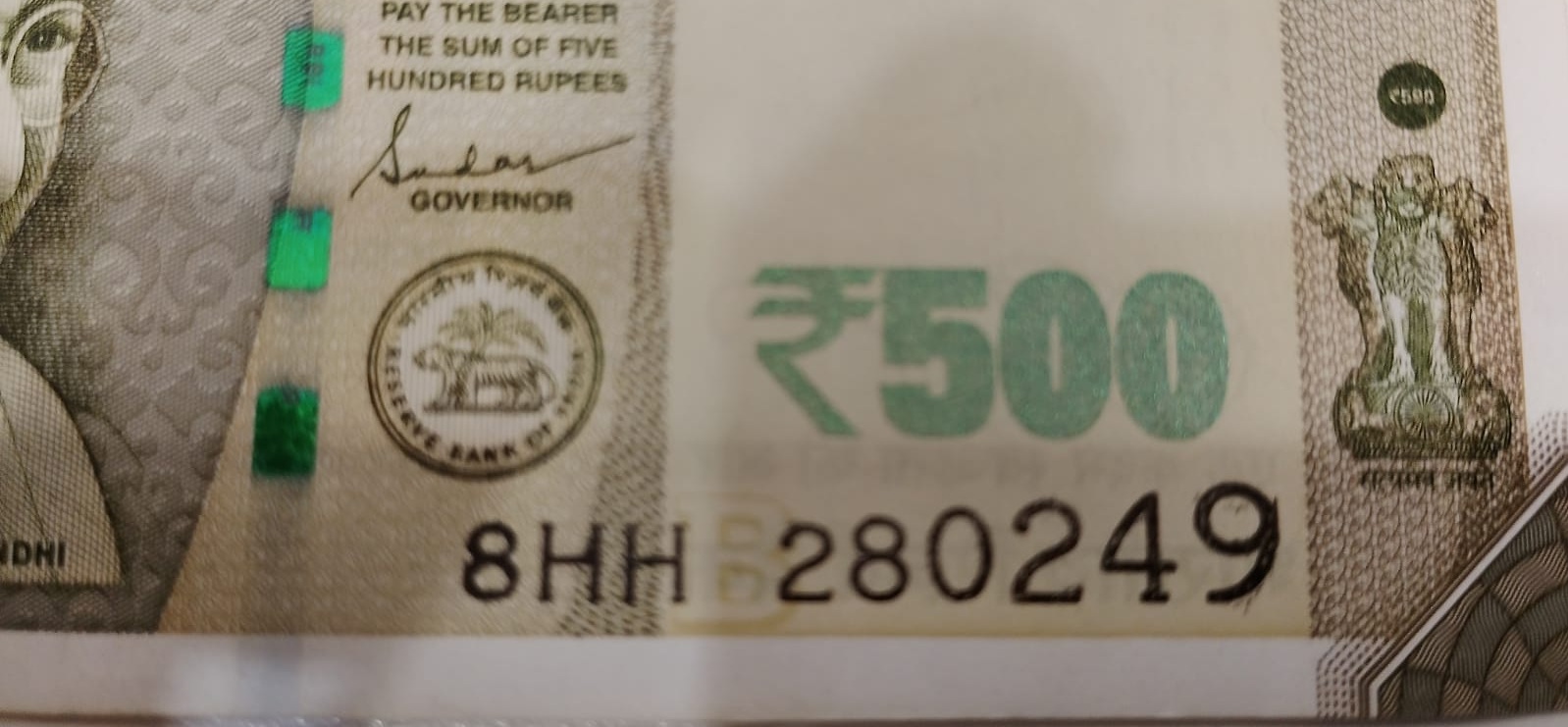 ₹500 Mahatma Gandhi New Series · 8HH 280249 — Detail