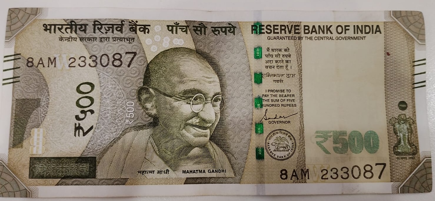 ₹500 Mahatma Gandhi New Series · 8AM 233087