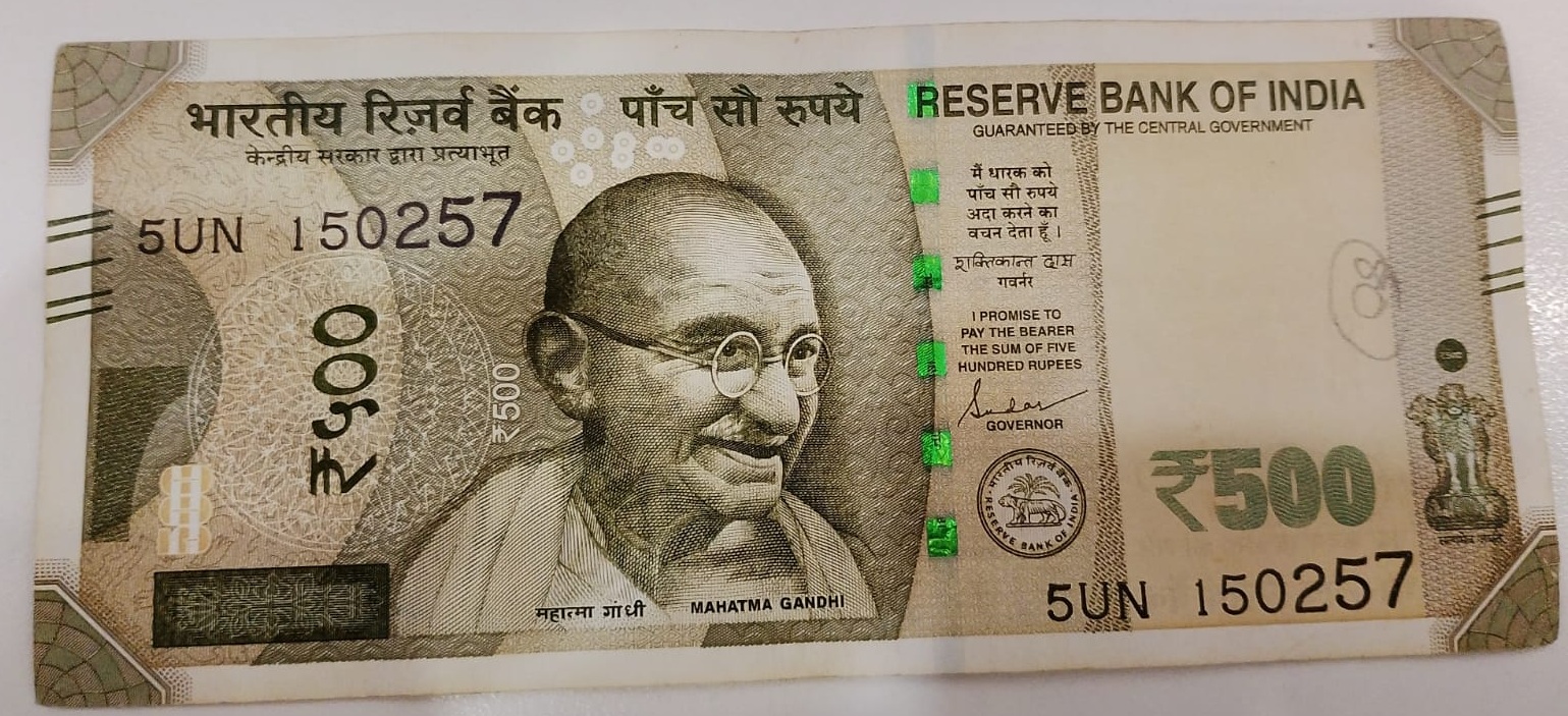 ₹500 Mahatma Gandhi New Series · 5UN 150257