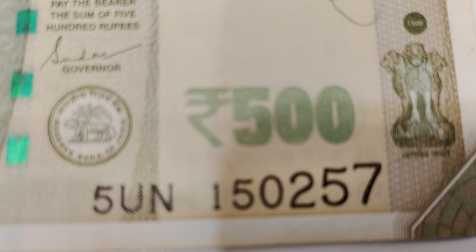 ₹500 Mahatma Gandhi New Series · 5UN 150257 — Detail
