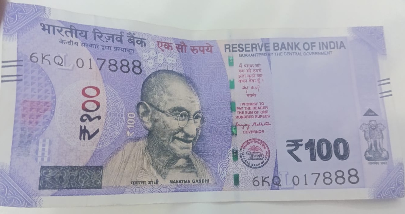 ₹100 Mahatma Gandhi New Series · 6KQ 017888