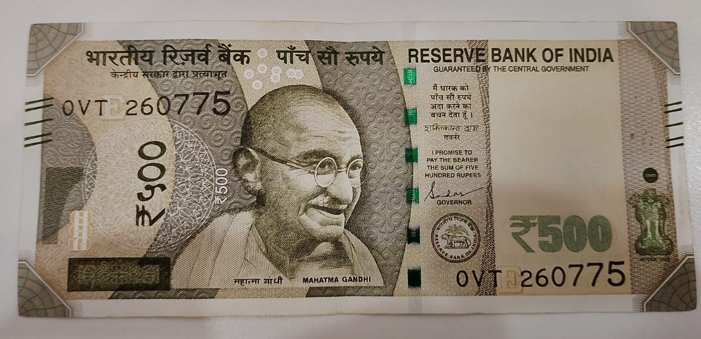 ₹500 Mahatma Gandhi New Series · 0VT 260775