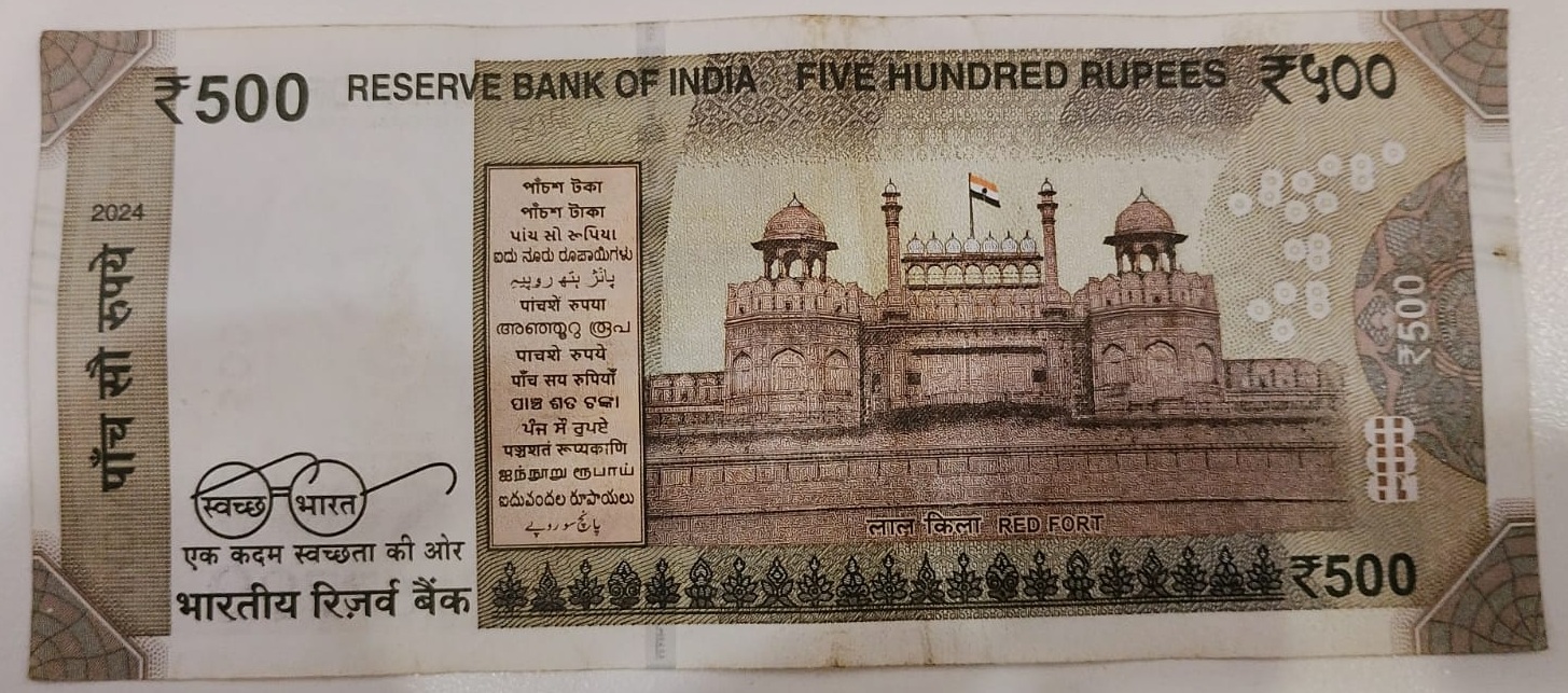 ₹500 Mahatma Gandhi New Series · 1SR 757799 — Back