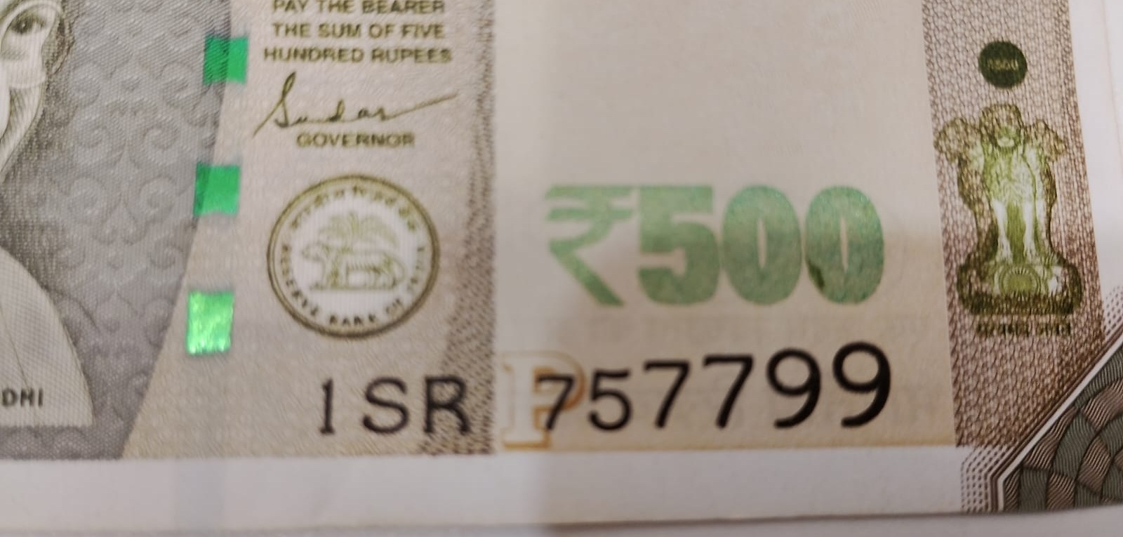 ₹500 Mahatma Gandhi New Series · 1SR 757799 — Detail