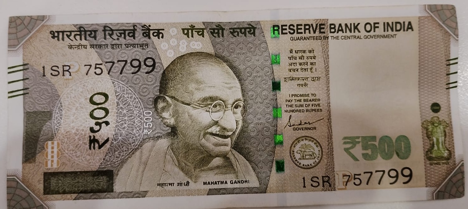 ₹500 Mahatma Gandhi New Series · 1SR 757799