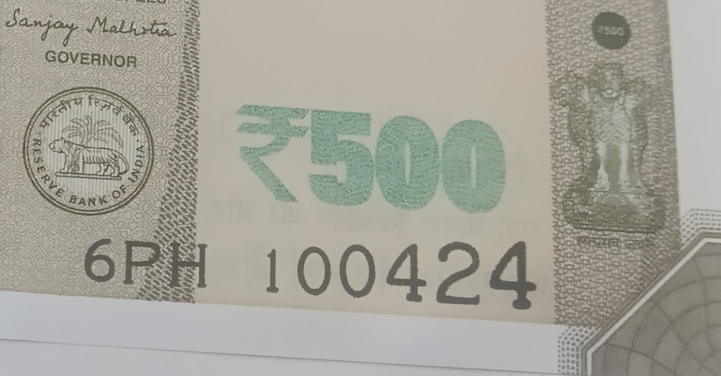 ₹500 Mahatma Gandhi New Series · 6PH 100424 — Detail