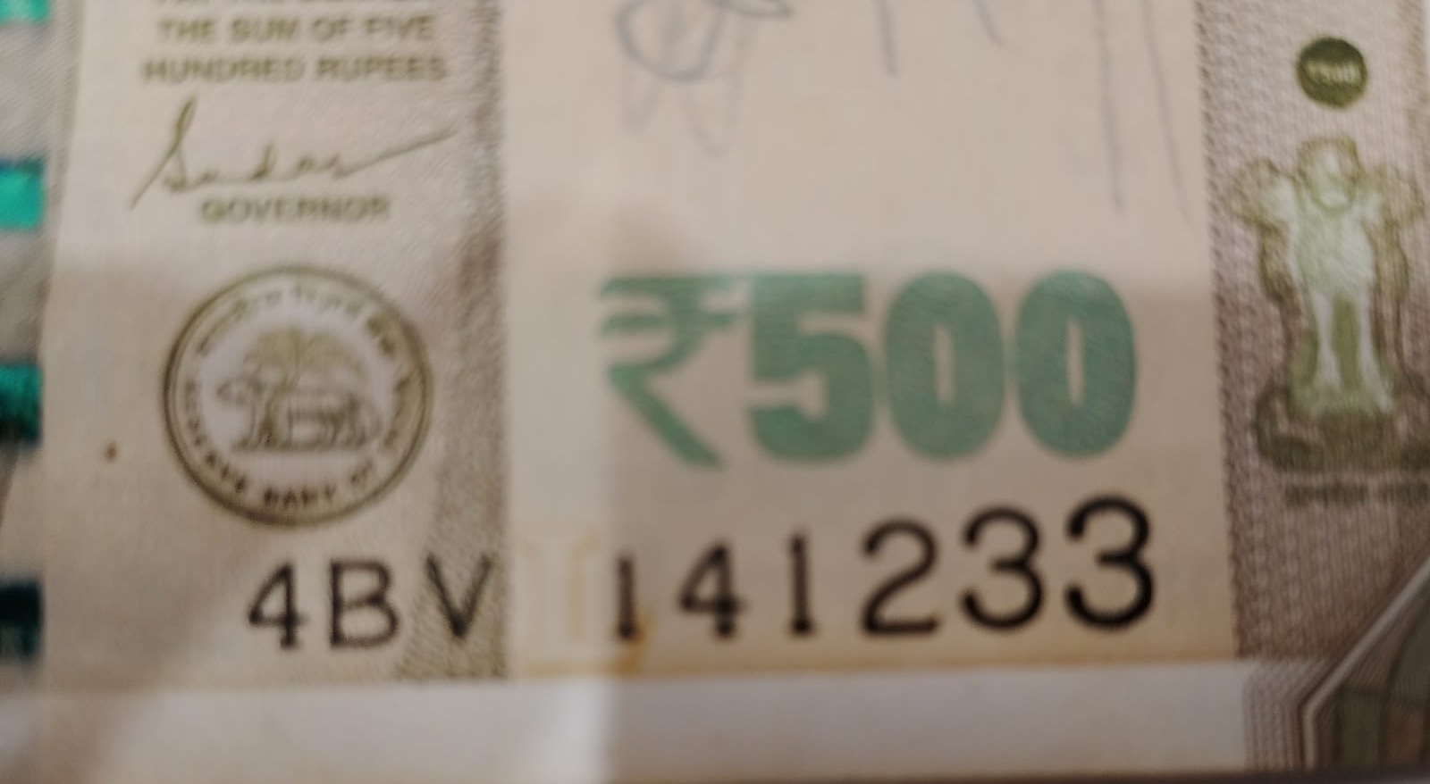 ₹500 Mahatma Gandhi New Series · 4BV 141233 — Detail