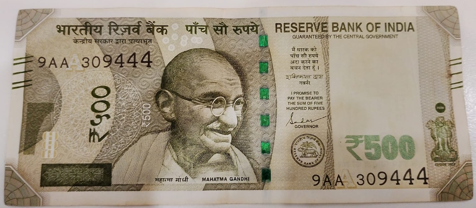 ₹500 Mahatma Gandhi New Series · 9AA 309444