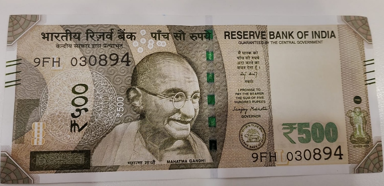 ₹500 Mahatma Gandhi New Series · 9FH 030894
