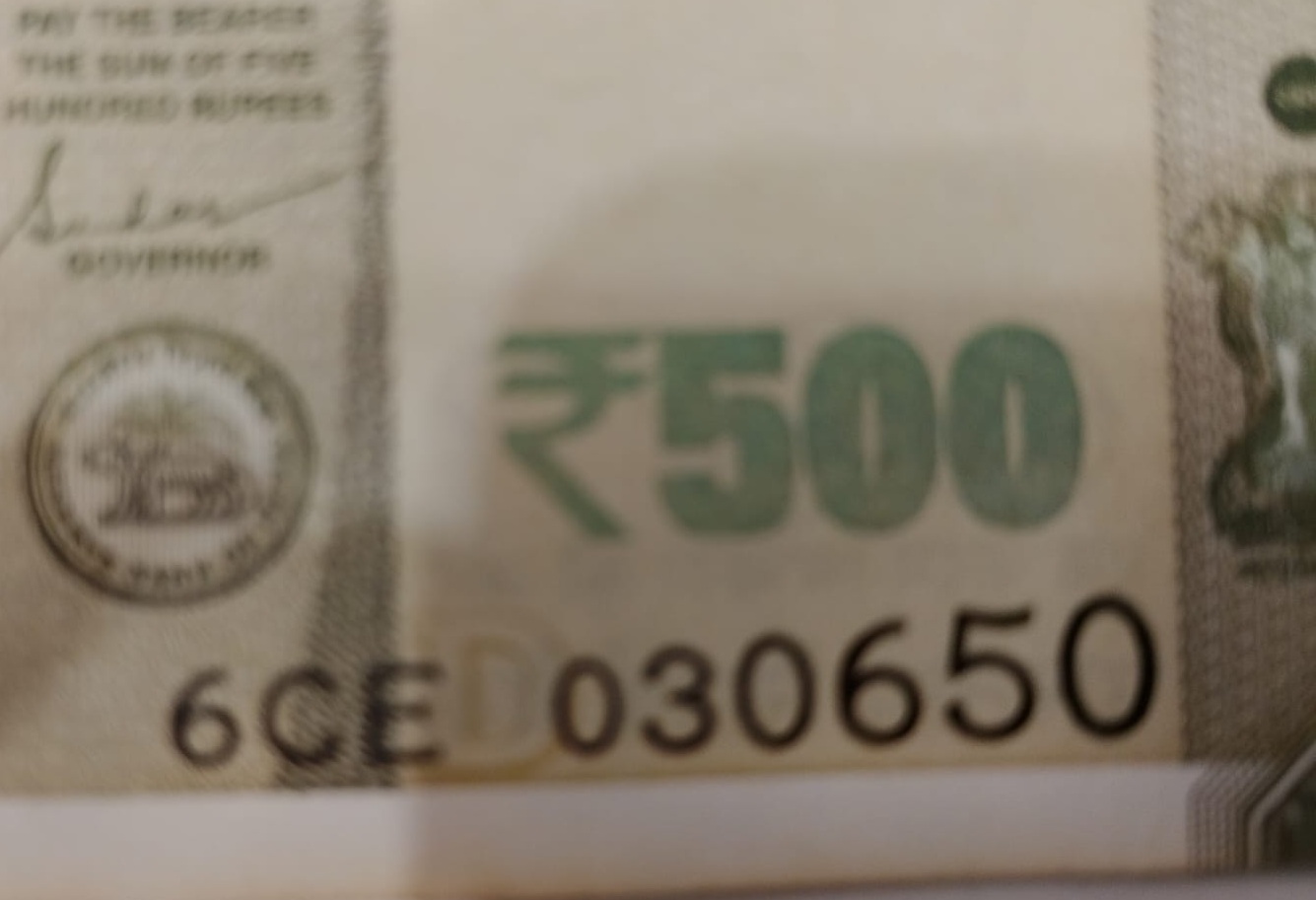 ₹500 Mahatma Gandhi New Series · 6CE 030650 — Detail