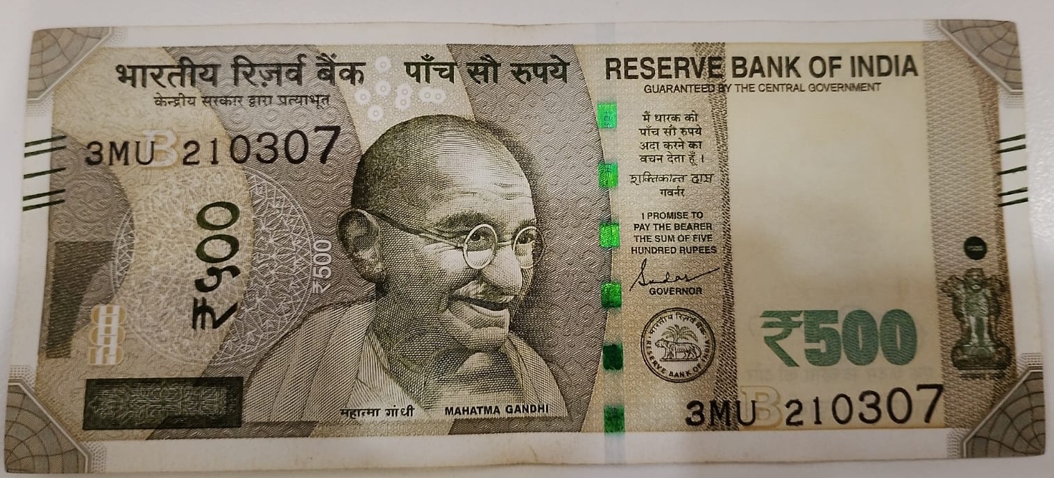 ₹500 Mahatma Gandhi New Series · 3MU 210307