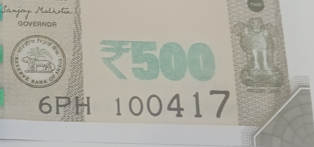 ₹500 Mahatma Gandhi New Series · 6PH 100417 — Back