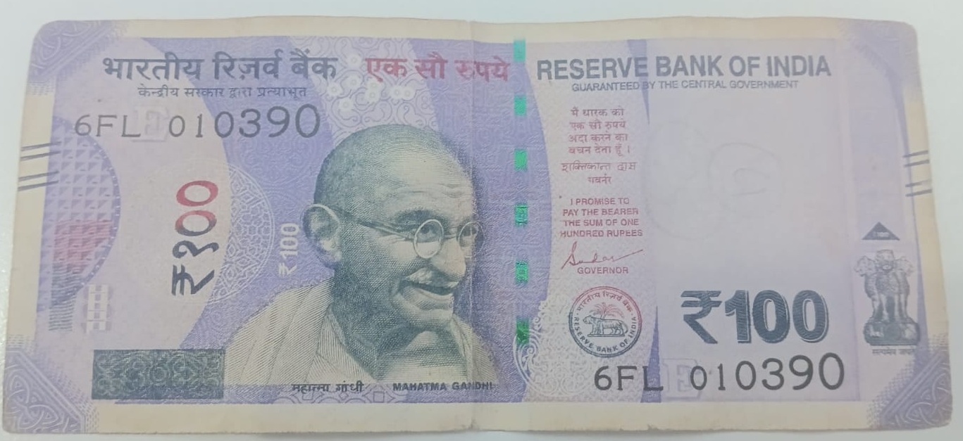 ₹100 Mahatma Gandhi New Series · 6FL 010390