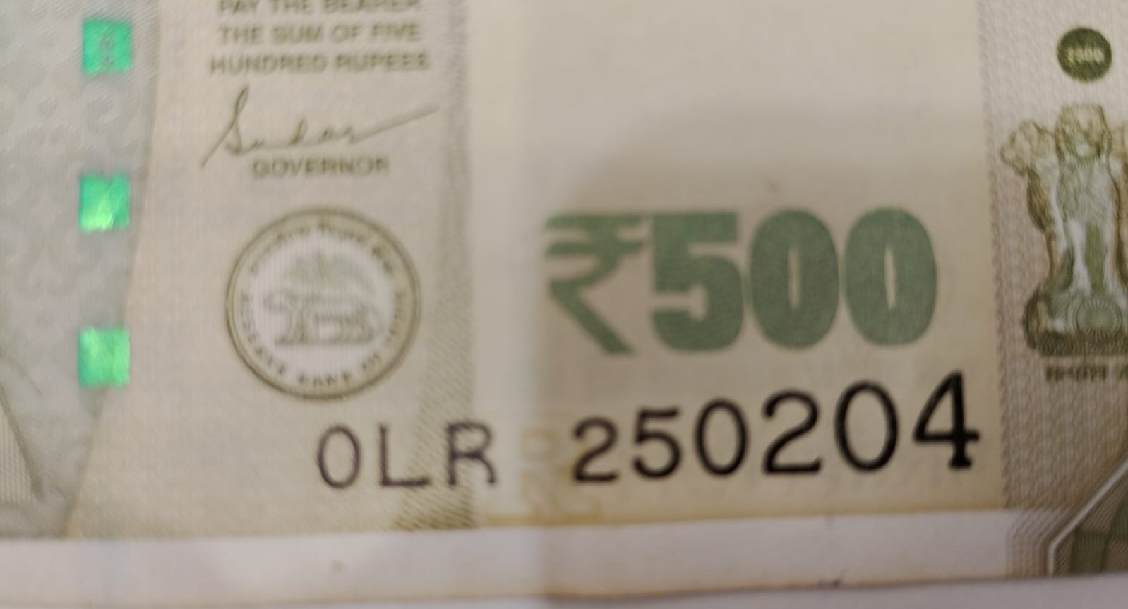 ₹500 Mahatma Gandhi New Series · 0LR 250204 — Detail