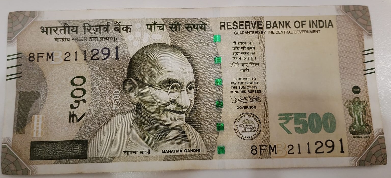 ₹500 Mahatma Gandhi New Series · 8FM 211291