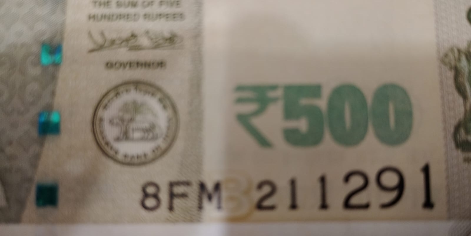 ₹500 Mahatma Gandhi New Series · 8FM 211291 — Detail