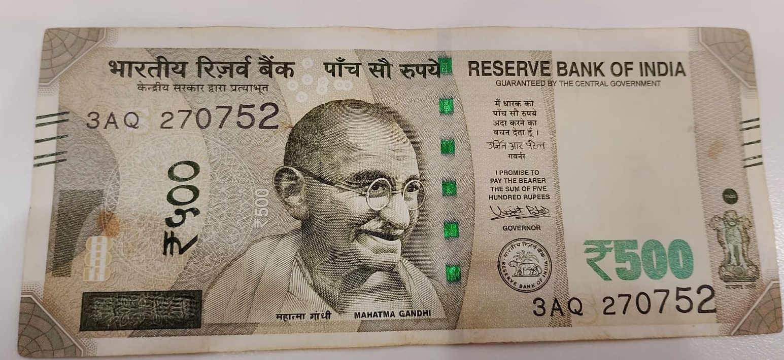 ₹500 Mahatma Gandhi New Series · 3AQ 270752