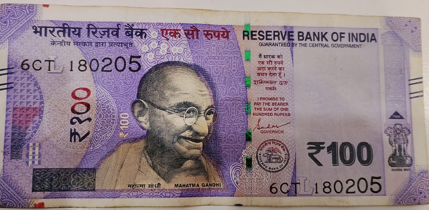 ₹100 Mahatma Gandhi New Series · 6CT 180205
